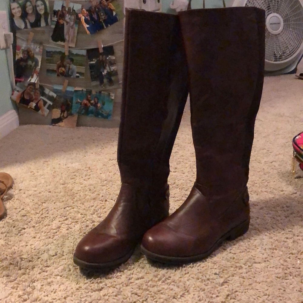 Brown riding boots
